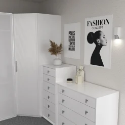 Wandleuchte Metall Weiß Chrom GU10 stilvoll akzentuiert