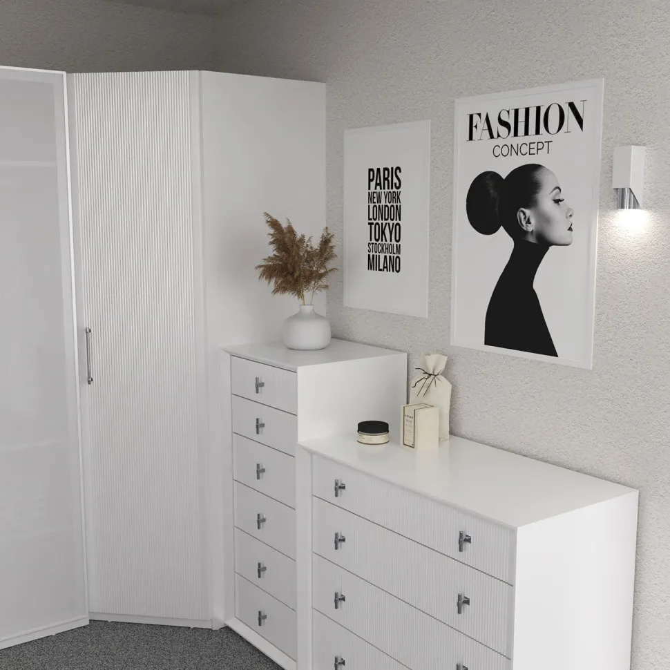 Wandleuchte Metall Weiß Chrom GU10 stilvoll akzentuiert