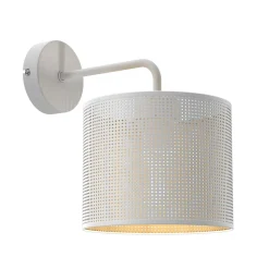 Wandleuchte Metall Weiß Gold T:26 cm dekorativ Loft