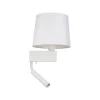 Wandleuchte mit Leselampe Schalter Weiß Stoffschirm