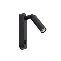 Wandleuchte mit Schalter Metall G9 H: 22cm schwenkbar Schwarz