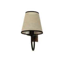 Wandleuchte mit Schirm Braun Beige Landhausstil