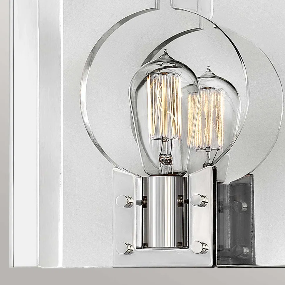 Wandleuchte quadratisch 26,1 cm hoch Nickel poliert E27