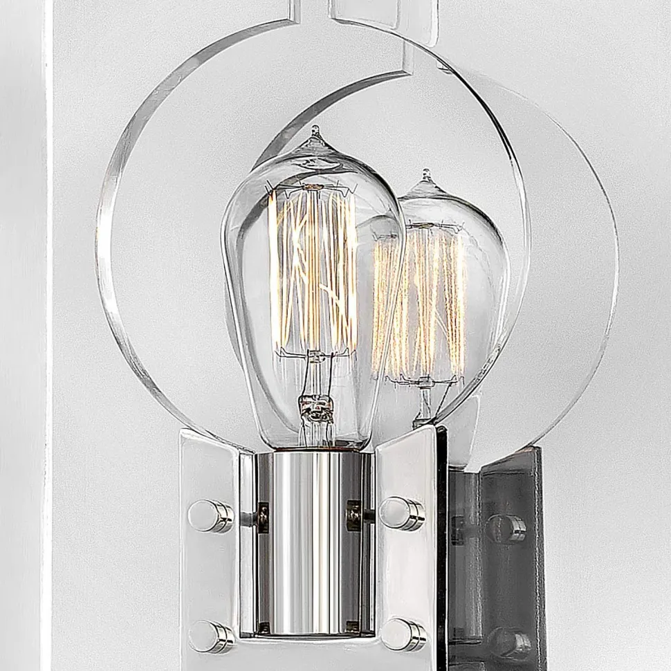 Wandleuchte quadratisch 26,1 cm hoch Nickel poliert E27