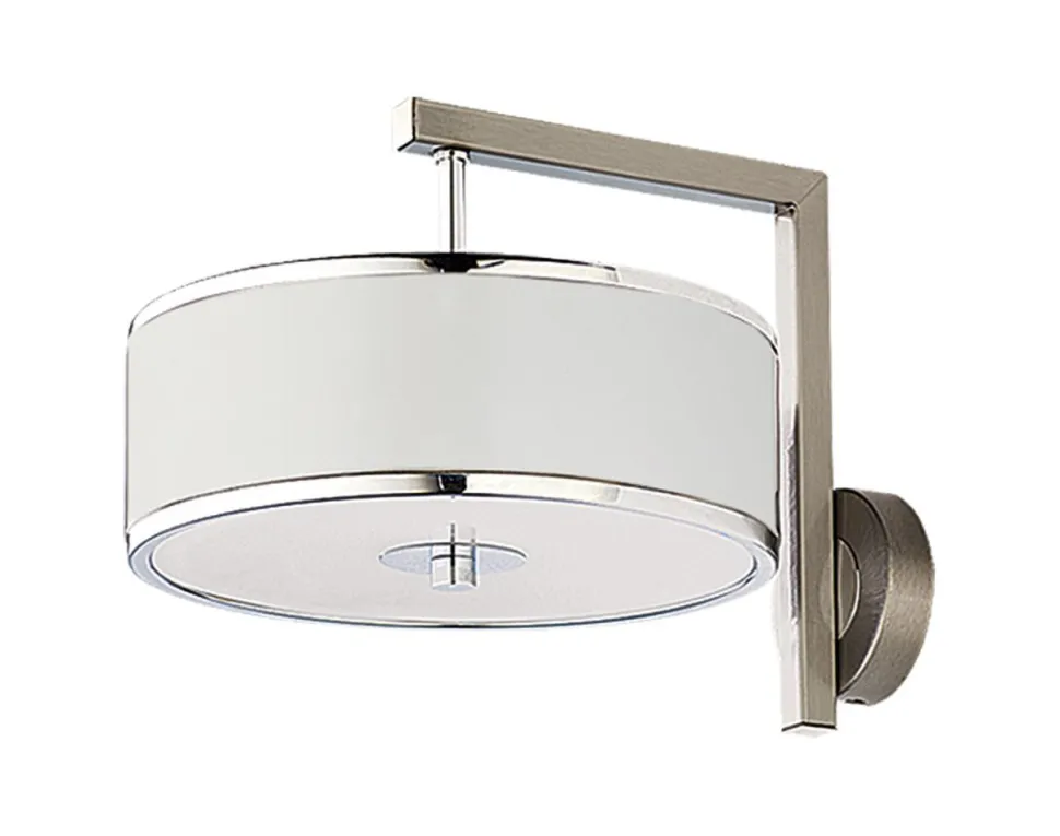 Wandleuchte rund Weiß Chrom LORSAN Flur Wohnzimmer