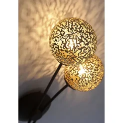 Wandleuchte Rustikal Rostbraun Gold H:44 cm G9 2-flmg