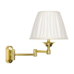 Wandleuchte Schlafzimmer Messing Stoff schwenkbar E14