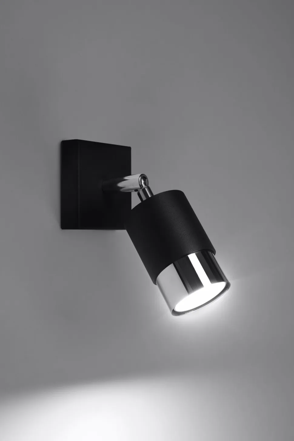 Wandleuchte Schwarz Chrom klein Metall GU10 zum Lesen