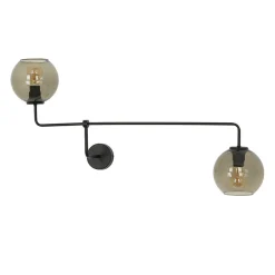 Wandleuchte Schwarz Glas Monaco