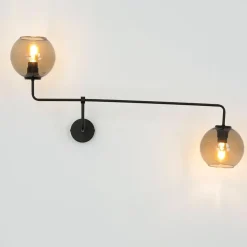 Wandleuchte Schwarz Glas Monaco