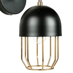 Wandleuchte Schwarz Gold E14 Metall Loft Design QUINN