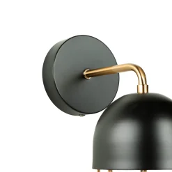 Wandleuchte Schwarz Gold E14 Metall Loft Design QUINN