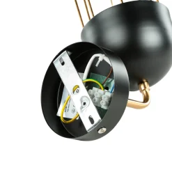 Wandleuchte Schwarz Gold E14 Metall Loft Design QUINN