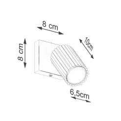 Wandleuchte Schwarz GU10 Modern B: 8 cm klein schwenkbar