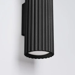 Wandleuchte Schwarz H: 30 cm GU10 2-flammig Aluminium Up Down