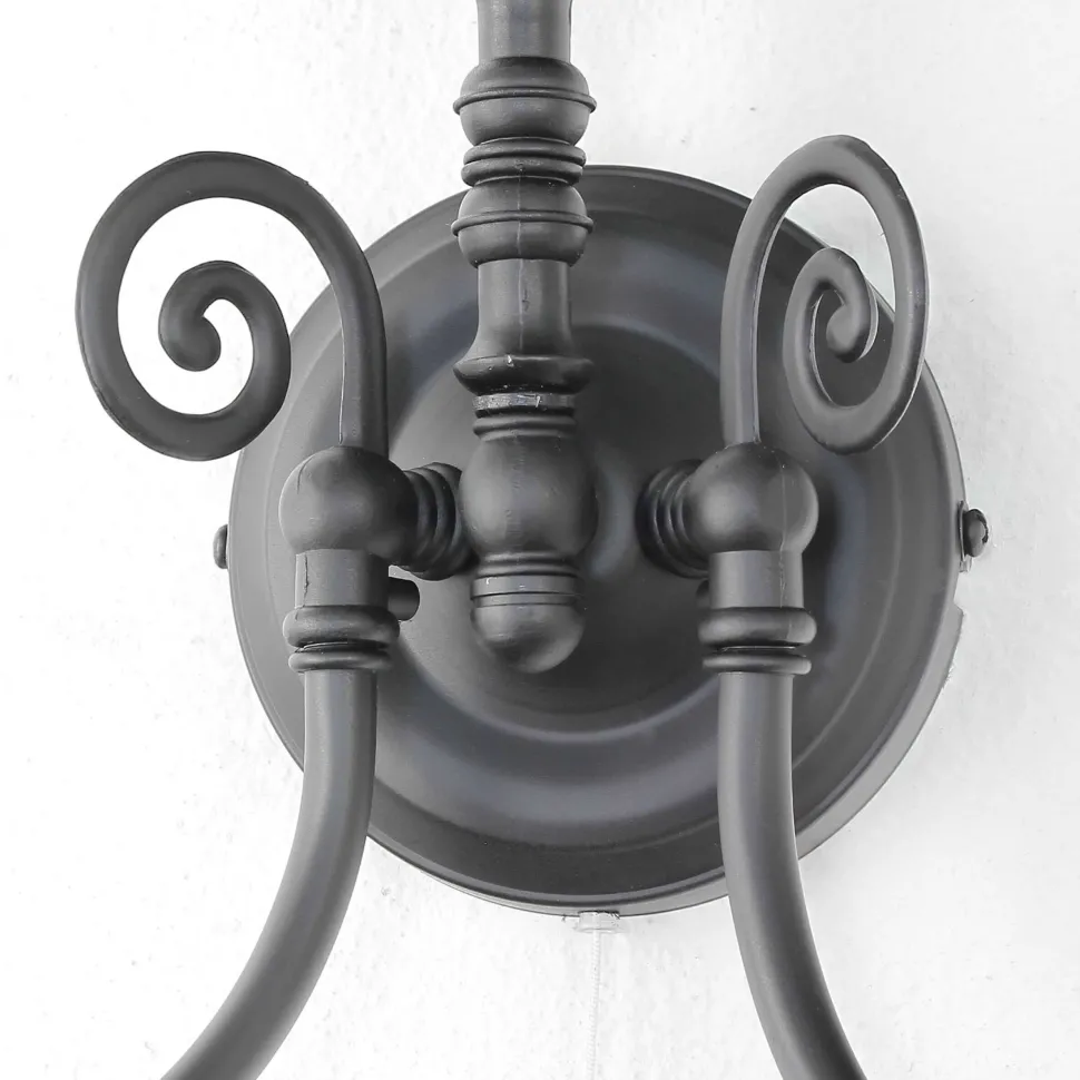 Wandleuchte schwarz Jugendstil 2-flmg.