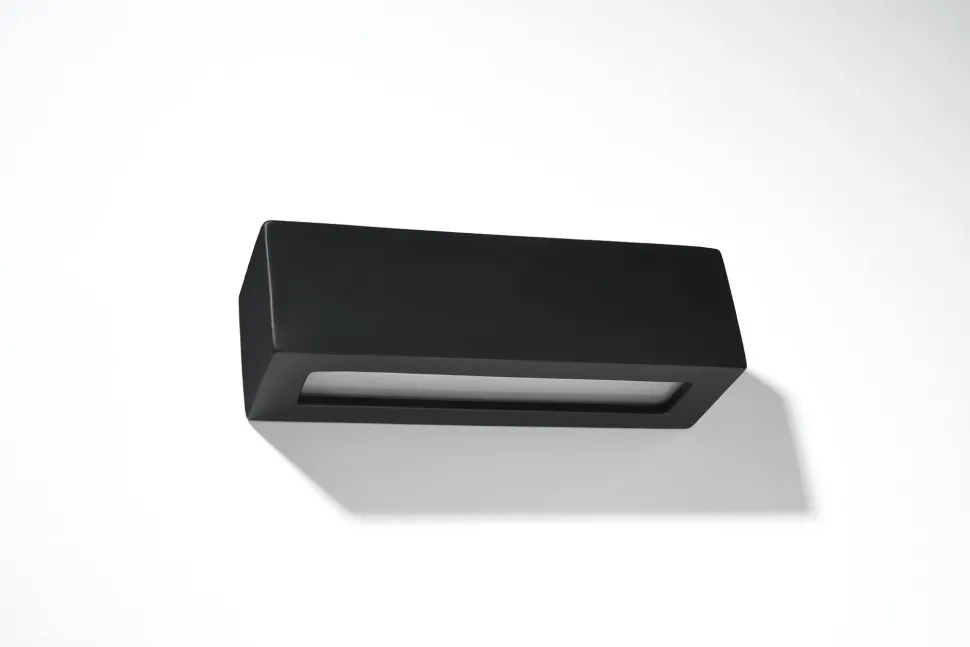 Wandleuchte Schwarz Keramik Glas Up Down indirekt E27