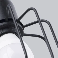 Wandleuchte Schwarz Metall Retro E14 Käfigschirm TISTA