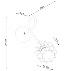 Wandleuchte Schwarz Metall Retro E14 Käfigschirm TISTA