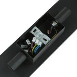 Wandleuchte Schwarz Modern Metall 50 cm lang flach eckig