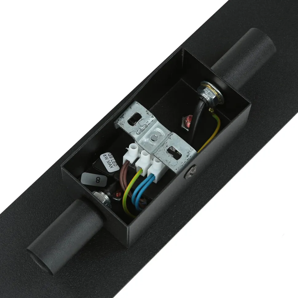 Wandleuchte Schwarz Modern Metall 50 cm lang flach eckig