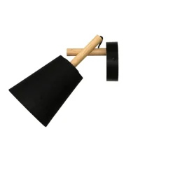 Wandleuchte Schwarz Stoff Schirm E27 VAIO