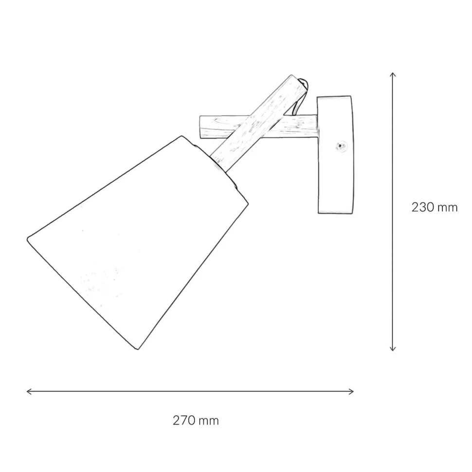Wandleuchte Schwarz Stoff Schirm E27 VAIO