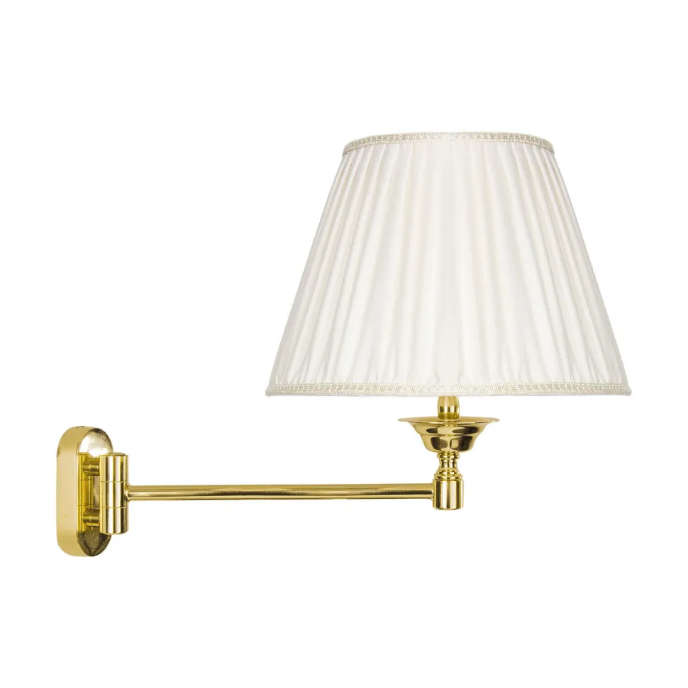 Wandleuchte schwenkbar E14 Messing Stoff Klassisch elegant
