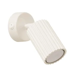 Wandleuchte schwenkbar GU10 B: 8 cm klein in Creme Modern