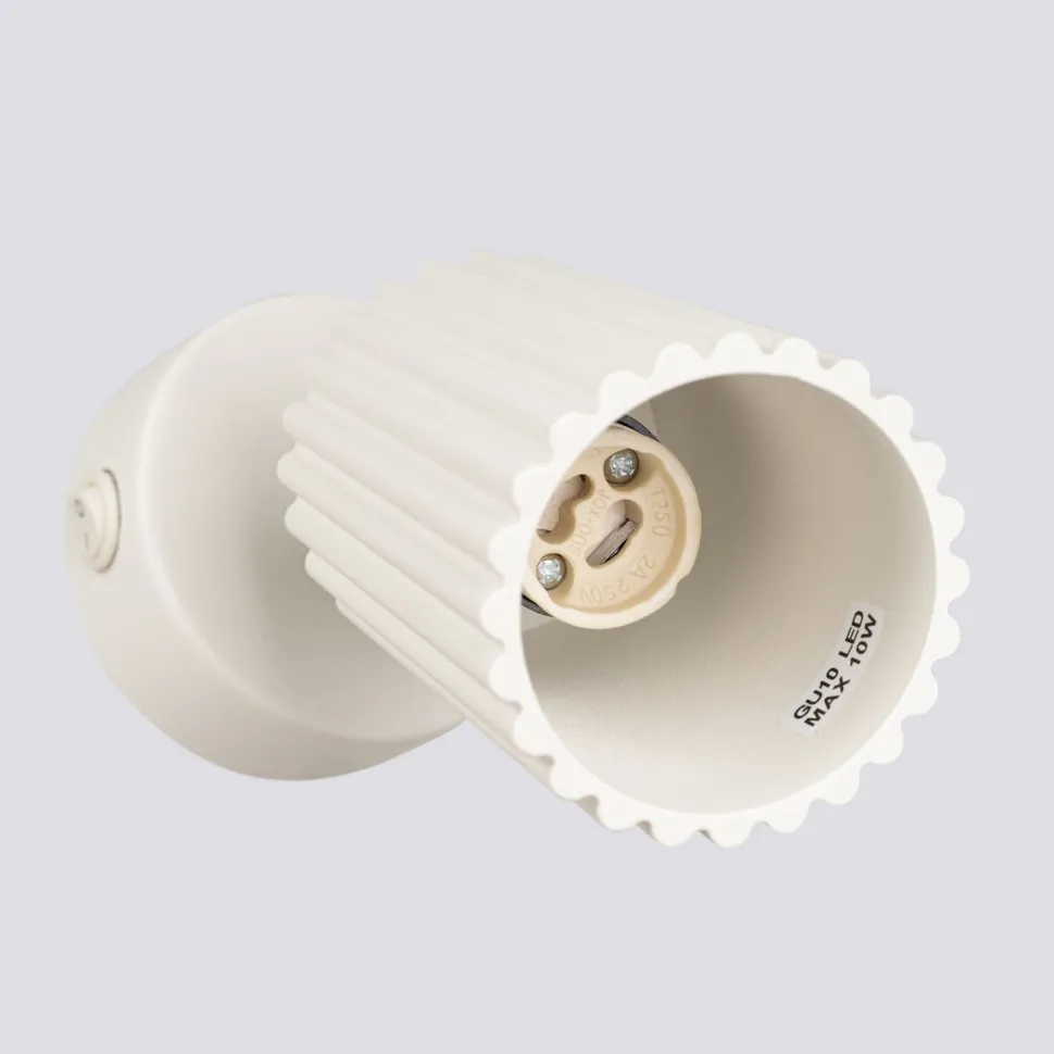 Wandleuchte schwenkbar GU10 B: 8 cm klein in Creme Modern