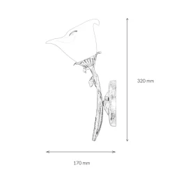 Wandleuchte Shabby Blumen Creme Weiß Landhaus