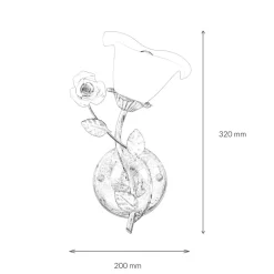Wandleuchte Shabby Blumen Creme Weiß Landhaus