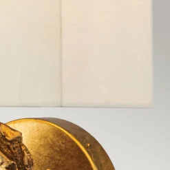 Wandleuchte Stoff 31,8 cm hoch in Blattgold Weiß