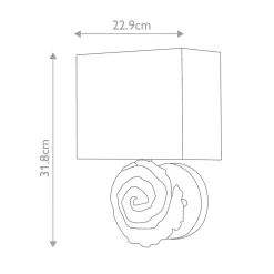 Wandleuchte Stoff 31,8 cm hoch in Blattgold Weiß