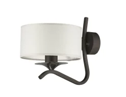 Wandleuchte Stoff Schirm Graphit Weiß DAGNO Lampe