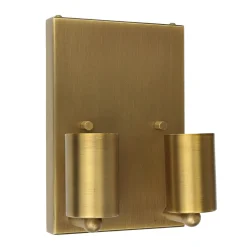 Wandleuchte Stoff Up Down in Creme Messing GRASTA