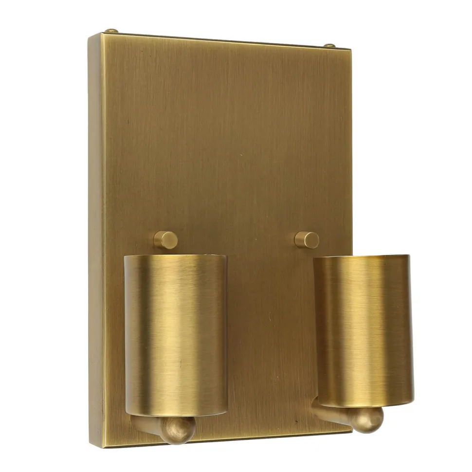 Wandleuchte Stoff Up Down in Creme Messing GRASTA