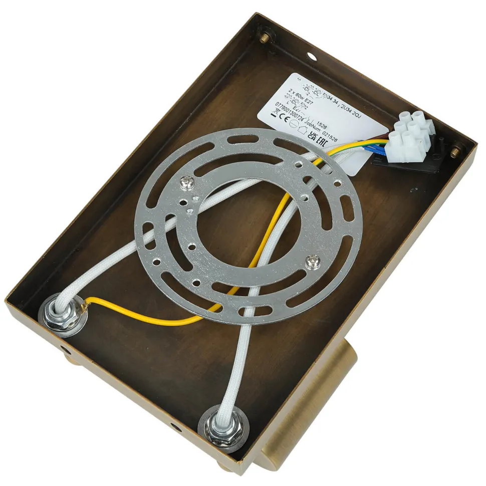 Wandleuchte Stoff Up Down in Creme Messing GRASTA