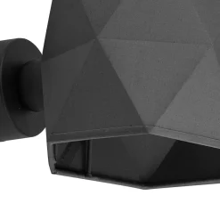 Wandleuchte Stoffschirm Grau Schwarz E27 Modern