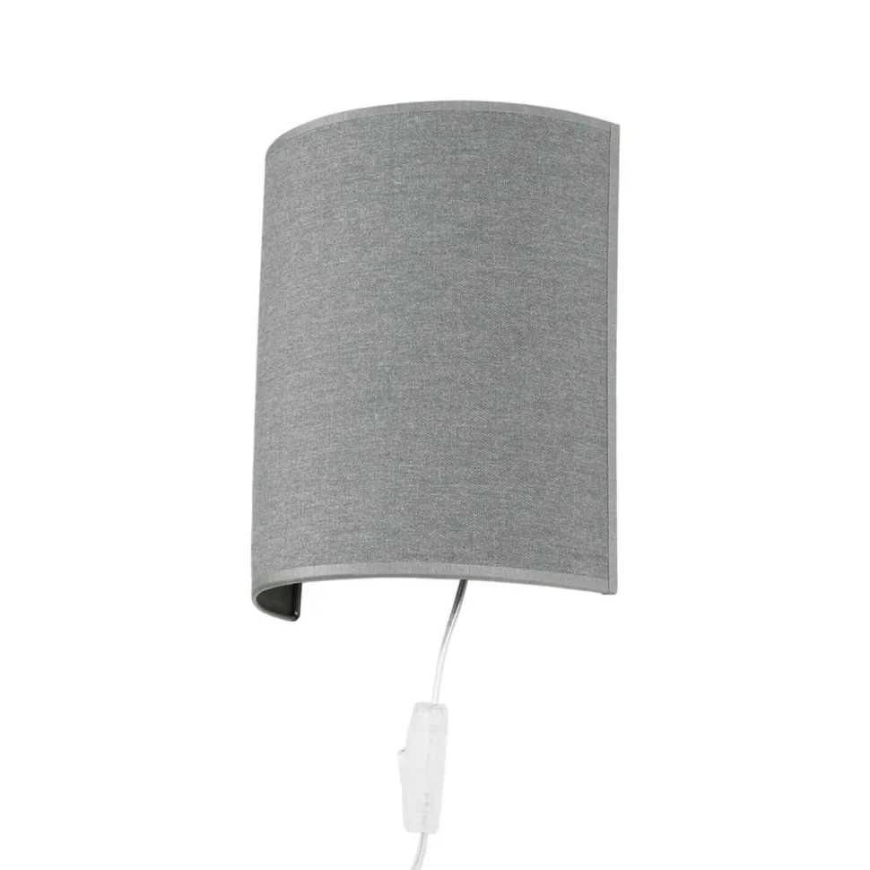 Wandleuchte Up Down Grau E27 indirekt Stoffschirm