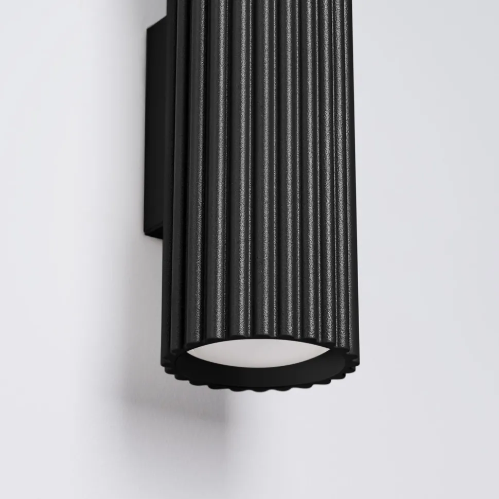 Wandleuchte Up Down klein H: 20 cm Schwarz 2x GU10 Aluminium