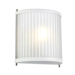 Wandleuchte Weiß Glas Metall Jugendstil E27 CARILA