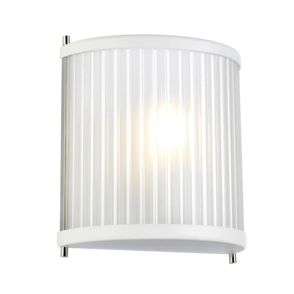 Wandleuchte Weiß Glas Metall Jugendstil E27 CARILA