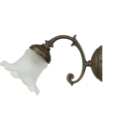 Wandleuchte Weiß Glasschirm Vintage Ricciolo