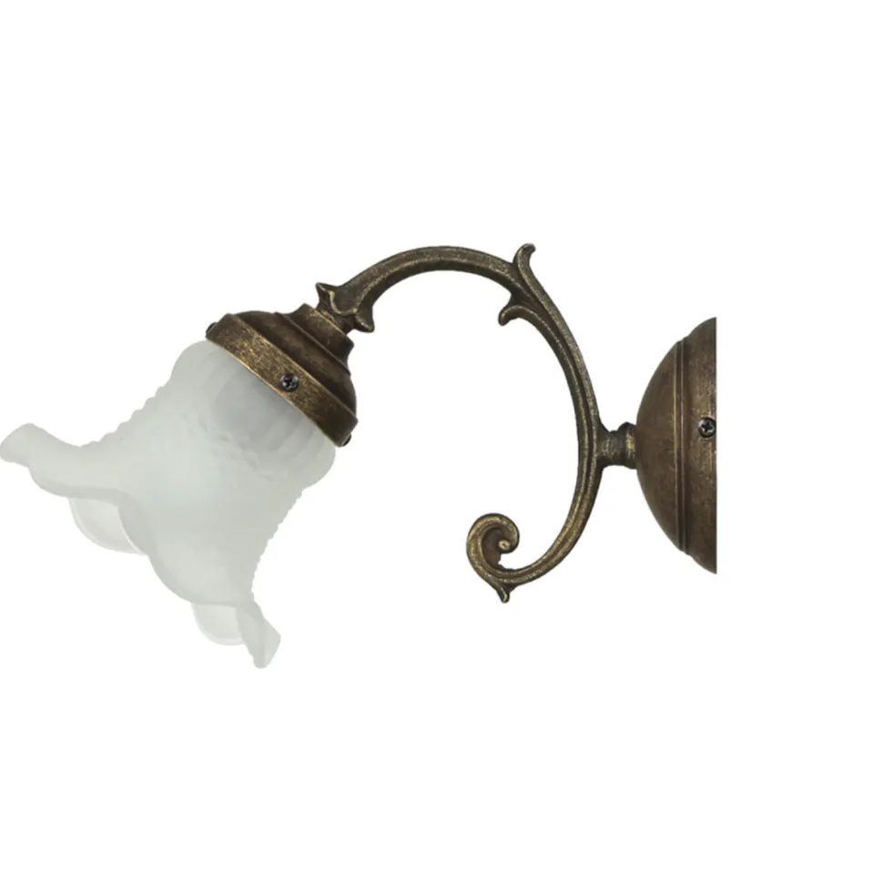 Wandleuchte Weiß Glasschirm Vintage Ricciolo