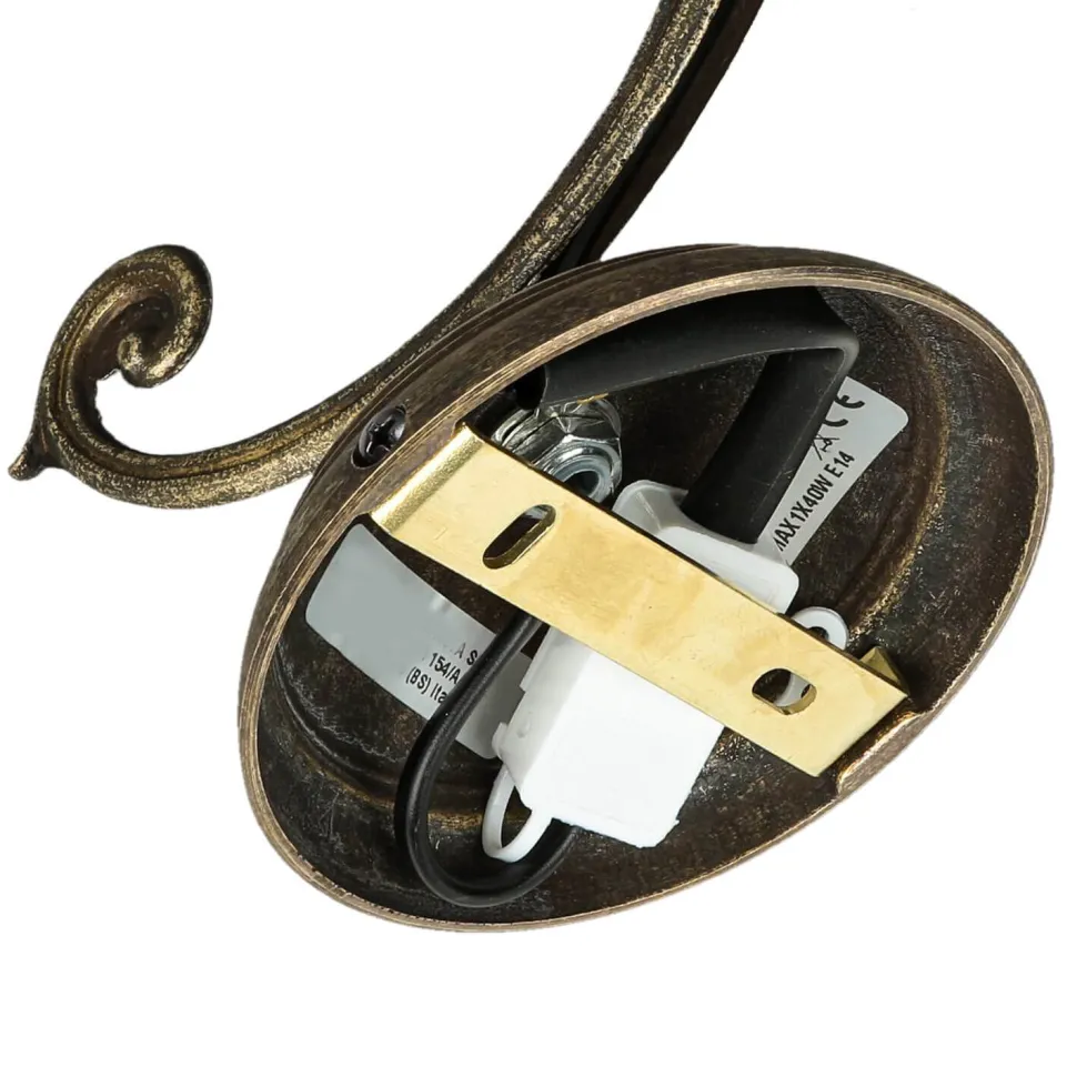 Wandleuchte Weiß Glasschirm Vintage Ricciolo