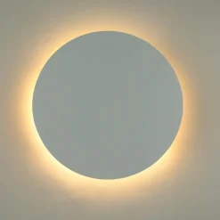 Wandleuchte Weiß Metall Ø 40 cm rund flach Modern