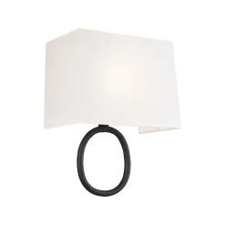 Wandleuchte Weiß Rost Optik E27 Stoff Metall Modern