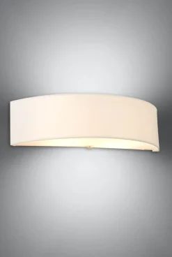 Wandleuchte Weiß Stoff Glas 45 cm Up Down Modern 2x E27