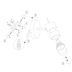 Wandspot flexibel Metall H:12 cm inkl. GU10 akzentuiert